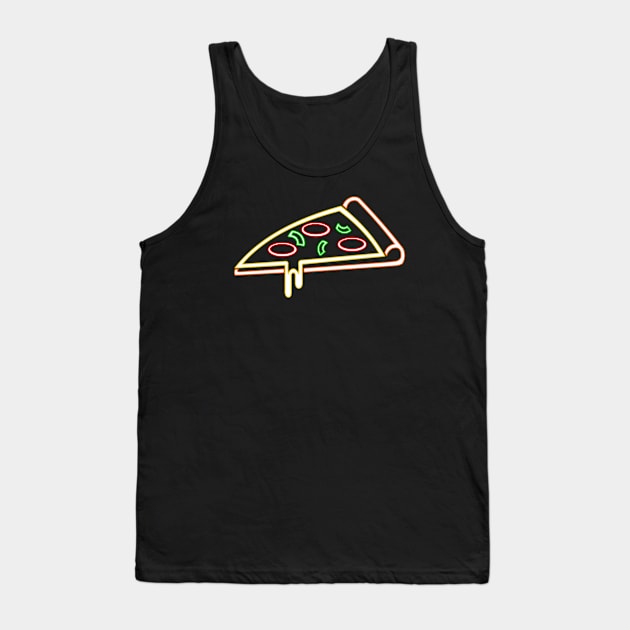 Neon Pizza Slice Tank Top by scoffin